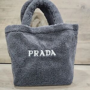 Prada Charcoal Sherpa Tote